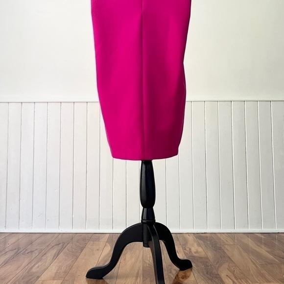 Zara Neon Fuchsia High Collar Shoulder Pads Sleeveless Mini Dress Size S - Picture 12 of 16